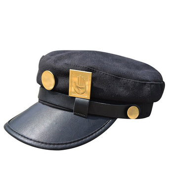 Anime JOJO JoJo's Bizarre Adventure Cosplay Cap Jotaro Kujo Cosplay Accessories Hats Army Military Flatcap Badges Anime Around daiiibabyyy